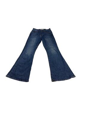 Frame Denim Womens Le Crop Flare Jeans Size 24 Blue Wash Stretch (NN524)